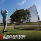 Haack 10x7ft Golf Hitting Net Bundle Tri-turf Practice Mat   Carry Bag