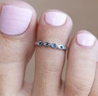 Blue Sapphire Women s Foot Jewelry Adjustable Toe Ring 925 Silver