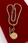 Vintage Gold Filled Mesh 19  Pocket Watch Chain Slide Necklace Starburst 26g