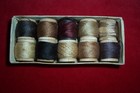 Vintage J   P Coats Wooden Spools Darning Mending Thread Floss In Original Box