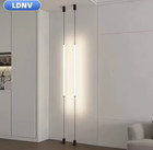 Modern Italian Design Led Floor Lamp - Black Acrylic Linear Light Bedroom 350cm