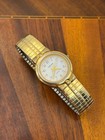 Vintage Gruen Watch Women Gold Tone White Dial Quartz 1990 s 25mm New Battery