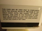 Gold Coast Hotel   Casino- Las Vegas  Nv - The Club- Slot Card- Mint