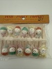 Vintage Pixie Party Toppers Faces Cake Cupcake Picks Wooden Set Of 12 New Old