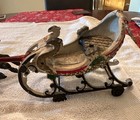Rare Antique Cast Iron Sleigh And Reindeer