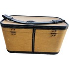 Vintage Leather And Tweed Luggage Makeup Train Case