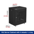 12u Wall Mount It Data Network Server Rack Cabinet Enclosure 15 7  Depth  wheels
