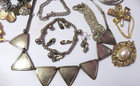 Big Lot Of Vintage Jewelry Earrings Pins Necklace Charm Bracelets