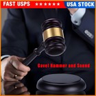Wooden Gavel Hammer   Sound Block For Lawyer Judge Auction Sale Us