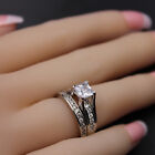 Women s Stainless Steel Princess Cut Top Cz Wedding Ring Set Size 5-11