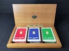 Vintage Wooden Case For Three Decks Of Dal Negro Treviso Playing Cards 