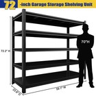 5 Shelf Heavy Duty Garage Shelving Metal Storage Shelves 60 w X 72 h X 24  D New