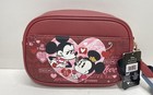 Disney Mickey   Minnie Mouse Burgundy Amour Crossbody Camera Bag Gold Hardware