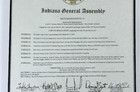 911 Memorabilia Indiana House Resolution Signed Eagle Cane Project Local Chapter