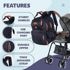 Diaper Bag Backpack Black Large Expandable Baby Bag Changing Pad Bottle Pockets