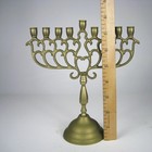 Vintage Brass Menorah Candle Holder 8 In Tall Hanukkah Judaica 9 Branch