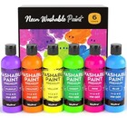 6 Colors Fluorescent Washable Paint Set For Kid  4 Oz  4 Fl Oz  pack Of 6 
