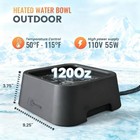 Heated Pet Water Bowl 3 5l No Freeze Dog Cat Winter Outdoor 120oz