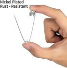 80 Pcs Stainless Steel Safety Pins Steel Large Heavy Duty 2 2 Inch Nickel Finish