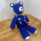 Handmade Crochet Hand Knit Teddy Bear Boy Blue Bear Doll Amigurumi Toy 16 
