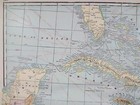 1900 West Indies Map 26 x18  Crams Standard American Railway System Old Antique