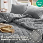 Comfort Spaces Twin Comforter Set Reversible Plush Sherpa Grey 2 Piece
