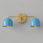 Modern 2 Light Brass Vanity Light  Mid Century Bathroom Wall Sconce