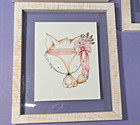 Nursery Art Set 3 Baby Girl Room Decor Pink Bows Flowers Foxes Floating Frame