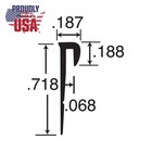 Outwater Aluminum J Channel Fits Material 1 16 Inch Thick Clear Anodized  satin 