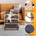Pet Cat Dog Stair Ramp Adjustable Folding Wooden Ramp Steps For Bed Car Ladder