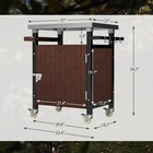 Outdoor Grill Cart With Stainless Steel Tabletop  Movable Bbq Serving Cart Roll