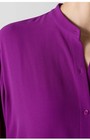 Eileen Fisher Silk Georgette Crepe Band Collar Shirt Xl