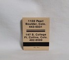 Vintage Old Chicago Pizza Bar Restaurant Matchbook Boulder Co Advertising Full