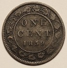 1859 Canada One Cent Foreign Coin