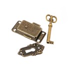 Antique Cabinet Door Locks Set With Key Decorative Cover For Chests Curio Drawer