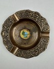 Vintage Wisconsin Badger State Ashtray Metal Made In Usa Ornate 6    Souvenir