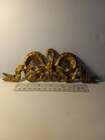 Antique French Brass  Medallion Ribbon Ornamentation 8  X 3  