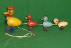 Vintage 1940s Fisher-price  799 Quacky Family Pull Toy Ma Duck With 3 Baby Ducks