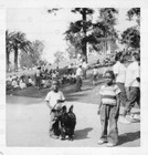 Vintage Photo African American Childhood Snapshot Boys With Dogs At Park 1950 s