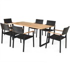 7pcs Patio Garden Dining Set Outdoor Dining Furniture Set W  Umbrella Hole