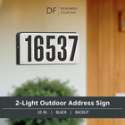 Lighted House Number Sign  2-light Outdoor Home Address Plaque  10 Inch  Black 