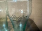 Coca Cola Set Of 2 Green Textured Glass 6  Coke Glasses
