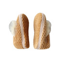 Vintage Mrs  Day s Ideal Baby Shoes Ankle Strap Fur Soft Sole Booties Infant 2