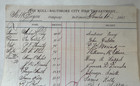 Vintage 1881 Baltimore City Md Fire Department Fd Payroll Pay Roll Form Ledger