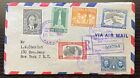 1948 Registered Airmail Cover Panama To New York Nice Stamps And Many Cancels Vf