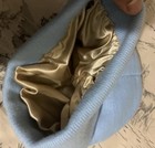 Blue Knit Beanie Hat W  Gold Satin Lining  Solid  One Size  Unisex