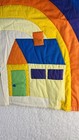 Vintage 80s Kids Wall Hanging Decor Cheerful Happy Quilted Rainbow  read 