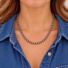6mm Sterling Silver Navajo Pearl Style Necklace 18in Hand Strung Southwestern