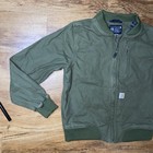 Carhartt Jacket Kids Unisex Medium 8-10 Green Relaxed Fit Bomber Full Zip Cotton