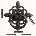 Black Antique Front Door Knocker  Gothic Cast Iron Petal Leaf Door Handle Dec   